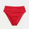 Ribbed High-Waist Bikini Bottom,Ribbed High-Waist Bikini Bottom
