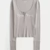 Ribbed New York Graphic Henley,Ribbed New York Graphic Henley