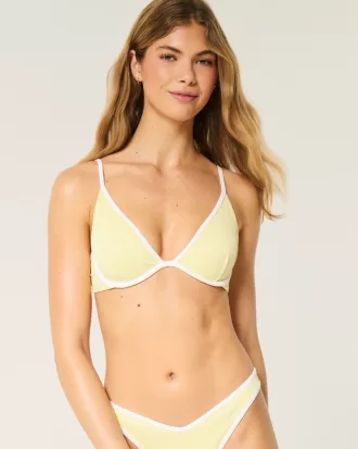 Ribbed Plunge Underwire Bikini Top,Ribbed Plunge Underwire Bikini Top