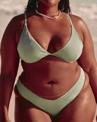 Ribbed Plunge Underwire Bikini Top,Ribbed Plunge Underwire Bikini Top