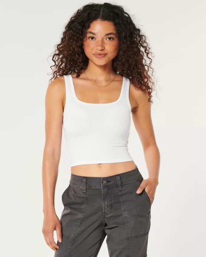 Ribbed Seamless Fabric Tank,Ribbed Seamless Fabric Tank