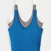 Ribbed Seamless Fabric V-Neck Tank,Ribbed Seamless Fabric V-Neck Tank