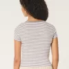 Ribbed Square-Neck Baby Tee,Ribbed Square-Neck Baby Tee