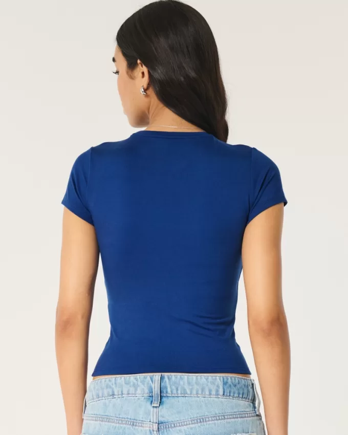 Seamless Fabric Longline Crew Baby Tee,Seamless Fabric Longline Crew Baby Tee