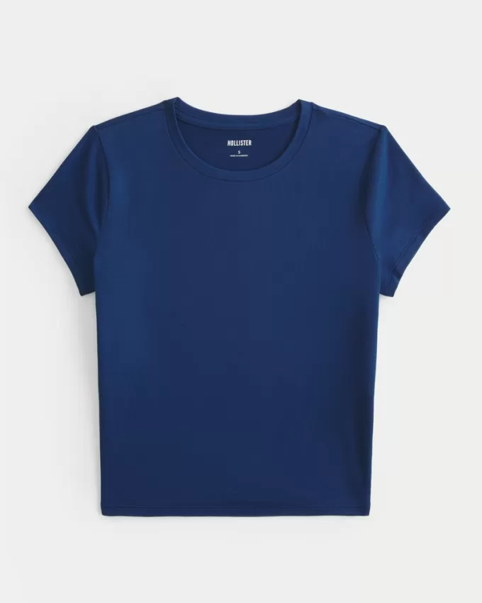 Seamless Fabric Longline Crew Baby Tee,Seamless Fabric Longline Crew Baby Tee