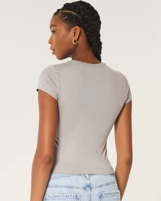 Seamless Fabric Longline Crew Baby Tee,Seamless Fabric Longline Crew Baby Tee