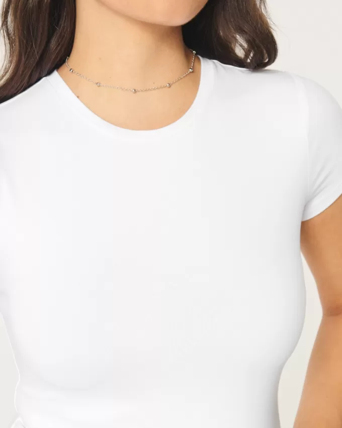 Seamless Fabric Longline Crew Baby Tee,Seamless Fabric Longline Crew Baby Tee