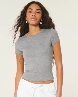 Seamless Fabric Longline Crew Baby Tee,Seamless Fabric Longline Crew Baby Tee