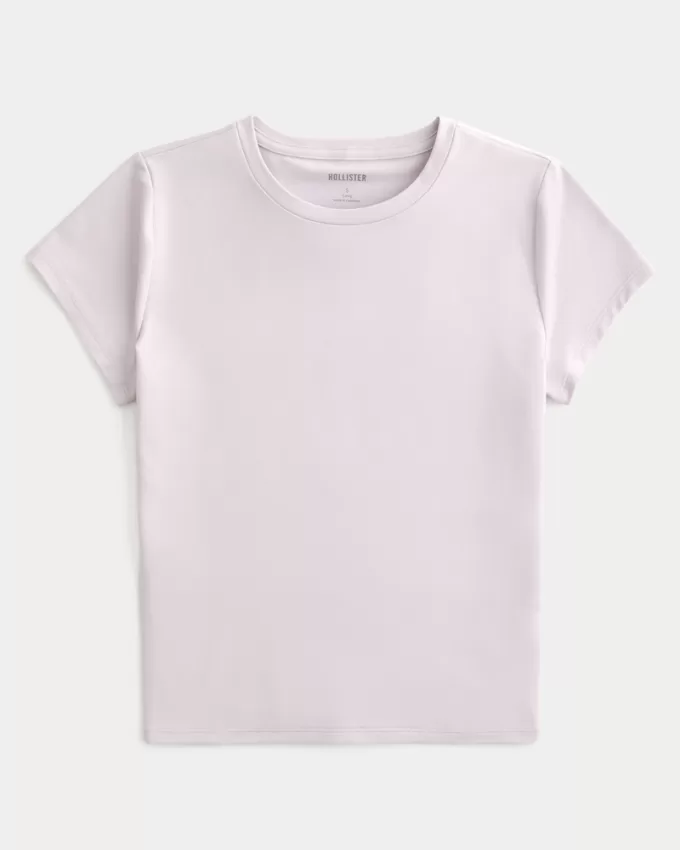 Seamless Fabric Longline Crew Baby Tee,Seamless Fabric Longline Crew Baby Tee