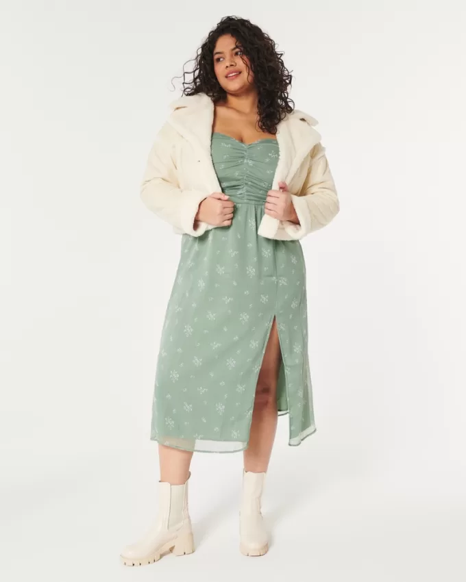 Sherpa-Lined Faux Suede Crop Biker Jacket,Sherpa-Lined Faux Suede Crop Biker Jacket