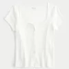 Short-Sleeve Button-Through Pointelle Top,Short-Sleeve Button-Through Pointelle Top Short-Sleeve Button-Through Pointelle Top,Short-Sleeve Button-Through Pointelle Top