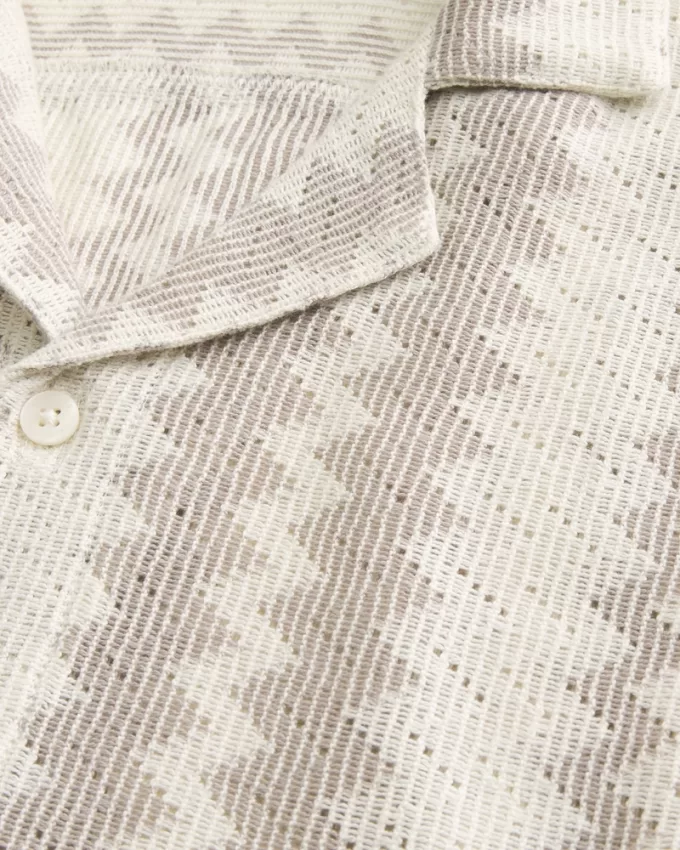 Short-Sleeve Crochet-Style Shirt,Short-Sleeve Crochet-Style Shirt