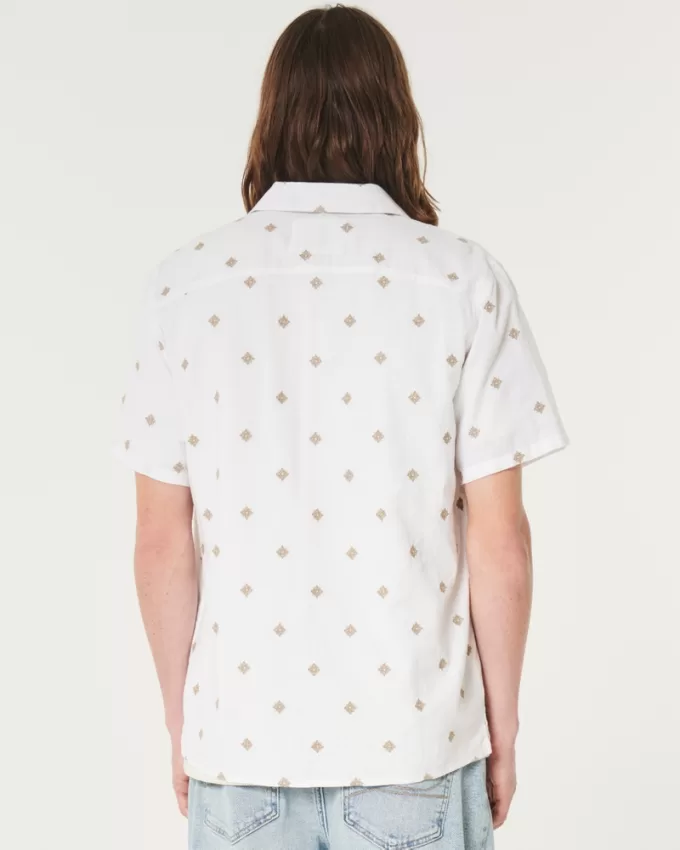 Short-Sleeve Embroidered Pattern Shirt,Short-Sleeve Embroidered Pattern Shirt Short-Sleeve Embroidered Pattern Shirt,Short-Sleeve Embroidered Pattern Shirt