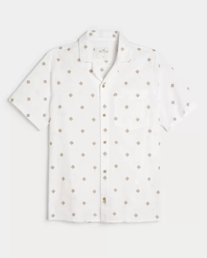 Short-Sleeve Embroidered Pattern Shirt,Short-Sleeve Embroidered Pattern Shirt Short-Sleeve Embroidered Pattern Shirt,Short-Sleeve Embroidered Pattern Shirt