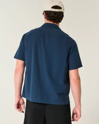 Short-Sleeve Seersucker Pocket Shirt,Short-Sleeve Seersucker Pocket Shirt
