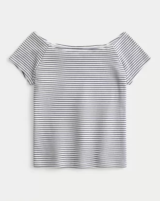 Short Sleeve Skimming Off-the-Shoulder Top,Short Sleeve Skimming Off-the-Shoulder Top Short Sleeve Skimming Off-the-Shoulder Top,Short Sleeve Skimming Off-the-Shoulder Top