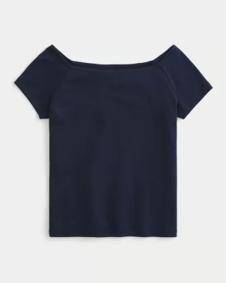 Short Sleeve Skimming Off-the-Shoulder Top,Short Sleeve Skimming Off-the-Shoulder Top Short Sleeve Skimming Off-the-Shoulder Top,Short Sleeve Skimming Off-the-Shoulder Top