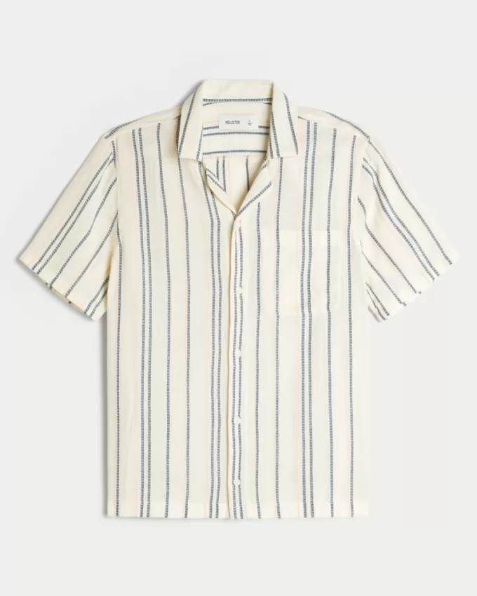 Short-Sleeve Textural Stripe Shirt,Short-Sleeve Textural Stripe Shirt Short-Sleeve Textural Stripe Shirt,Short-Sleeve Textural Stripe Shirt