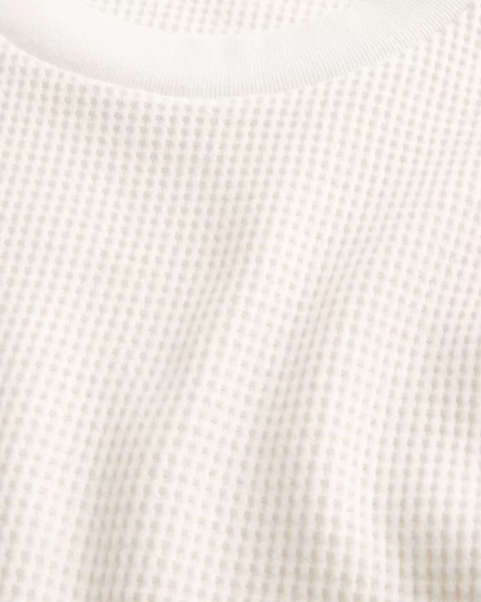 Shrunken Long-Sleeve Waffle Crew T-Shirt,Shrunken Long-Sleeve Waffle Crew T-Shirt