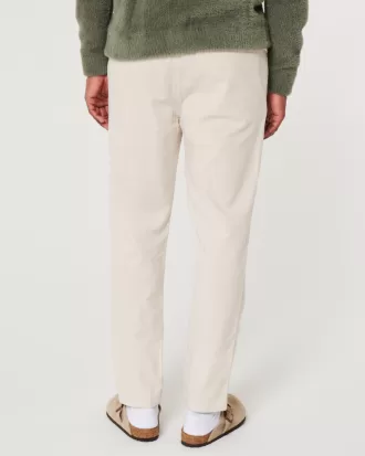 Slim Straight Linen-Blend Pull-On Pants,Slim Straight Linen-Blend Pull-On Pants