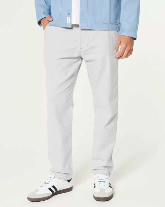 Slim Straight Stretch Linen-Blend Pants,Slim Straight Stretch Linen-Blend Pants