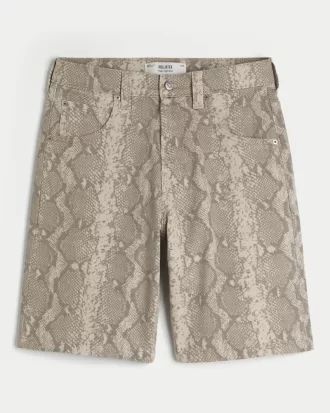 Snake Print Baggy Jean Shorts,Snake Print Baggy Jean Shorts