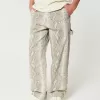 Snake Skin Print Baggy Painter Jeans,Snake Skin Print Baggy Painter Jeans