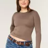 Soft Stretch Seamless Fabric Long-Sleeve Crew Top,Soft Stretch Seamless Fabric Long-Sleeve Crew Top