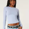 Soft Stretch Seamless Fabric Long-Sleeve Crew Top,Soft Stretch Seamless Fabric Long-Sleeve Crew Top
