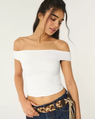 Soft Stretch Seamless Fabric Ruched Off-the-Shoulder Top,Soft Stretch Seamless Fabric Ruched Off-the-Shoulder Top Soft Stretch Seamless Fabric Ruched Off-the-Shoulder Top,Soft Stretch Seamless Fabric Ruched Off-the-Shoulder Top