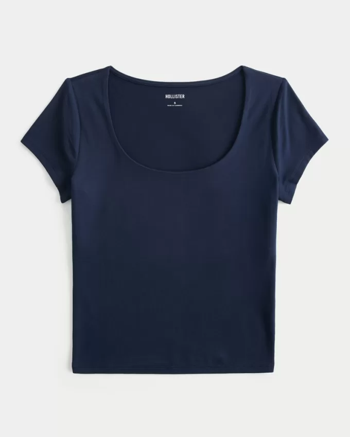 Soft Stretch Seamless Fabric Scoop Top,Soft Stretch Seamless Fabric Scoop Top