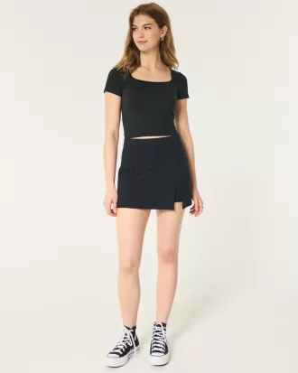 Soft Stretch Seamless Fabric Square Neck Baby Tee,Soft Stretch Seamless Fabric Square Neck Baby Tee