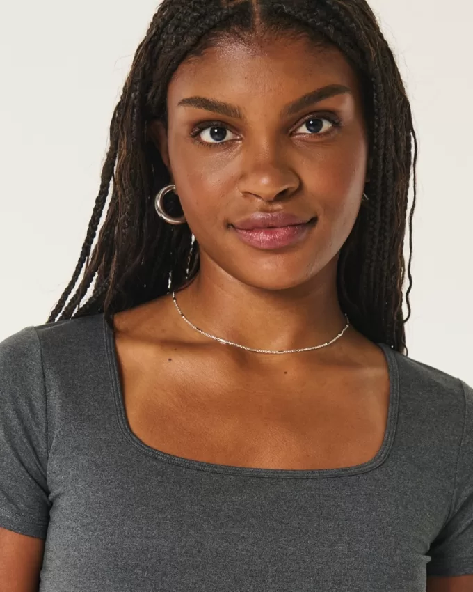 Soft Stretch Seamless Fabric Square-Neck Baby Tee,Soft Stretch Seamless Fabric Square-Neck Baby Tee Soft Stretch Seamless Fabric Square-Neck Baby Tee,Soft Stretch Seamless Fabric Square-Neck Baby Tee