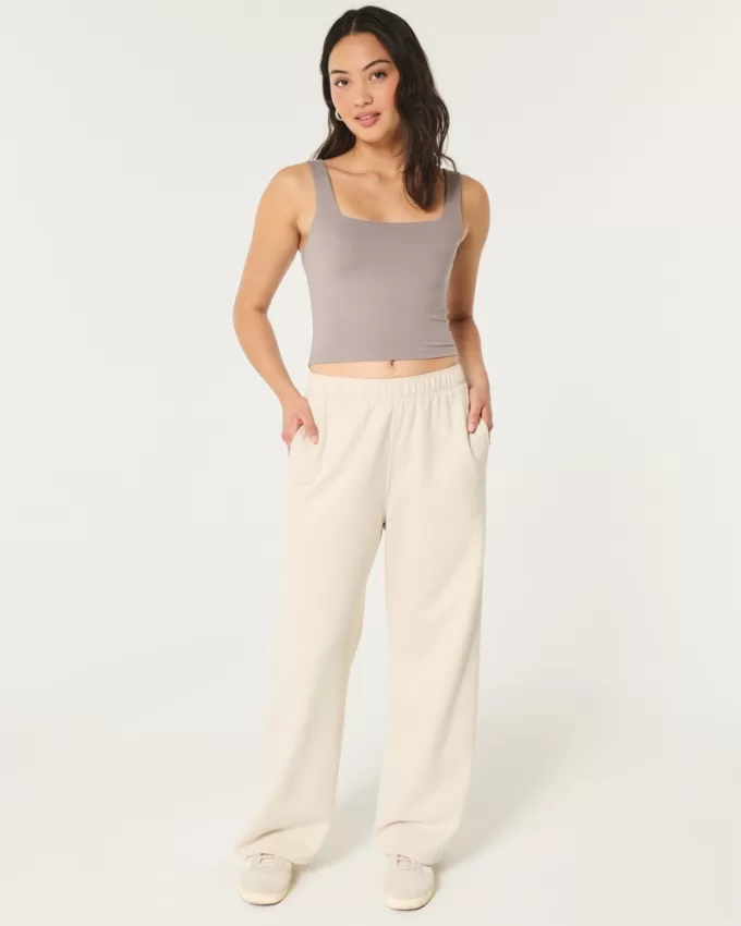 Soft Stretch Seamless Fabric Square-Neck Tank,Soft Stretch Seamless Fabric Square-Neck Tank