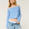 Stitchy Crochet-Style Off-the-Shoulder Sweater,Stitchy Crochet-Style Off-the-Shoulder Sweater
