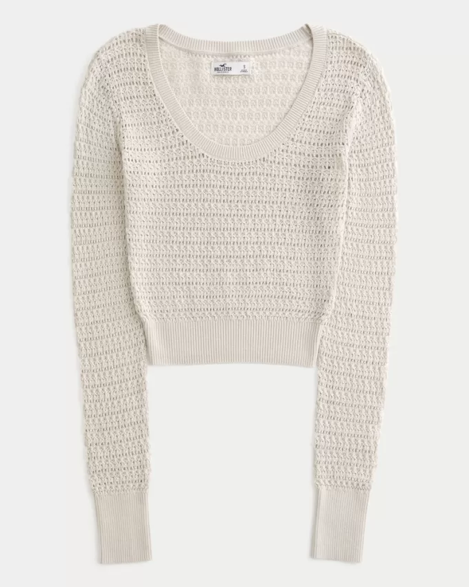 Stitchy Scoop Sweater,Stitchy Scoop Sweater