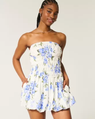 Strapless Bubble Mini Dress,Strapless Bubble Mini Dress