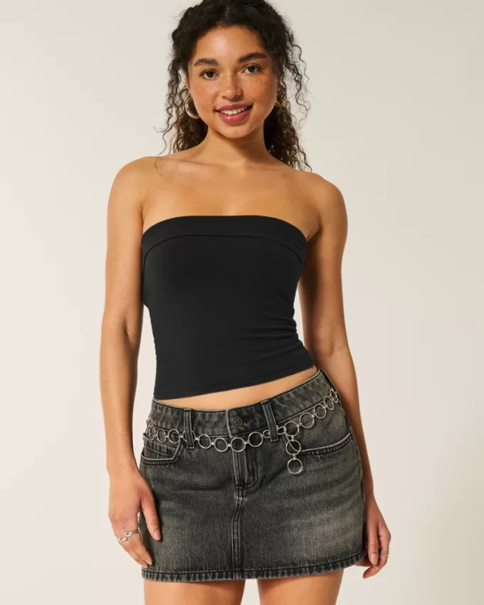 Strapless Foldover Tube Top,Strapless Foldover Tube Top