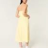Strapless Linen-Blend Midi Dress,Strapless Linen-Blend Midi Dress