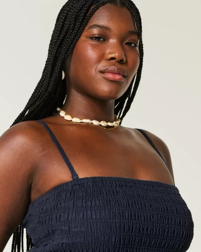 Strapless Linen-Blend Midi Dress,Strapless Linen-Blend Midi Dress