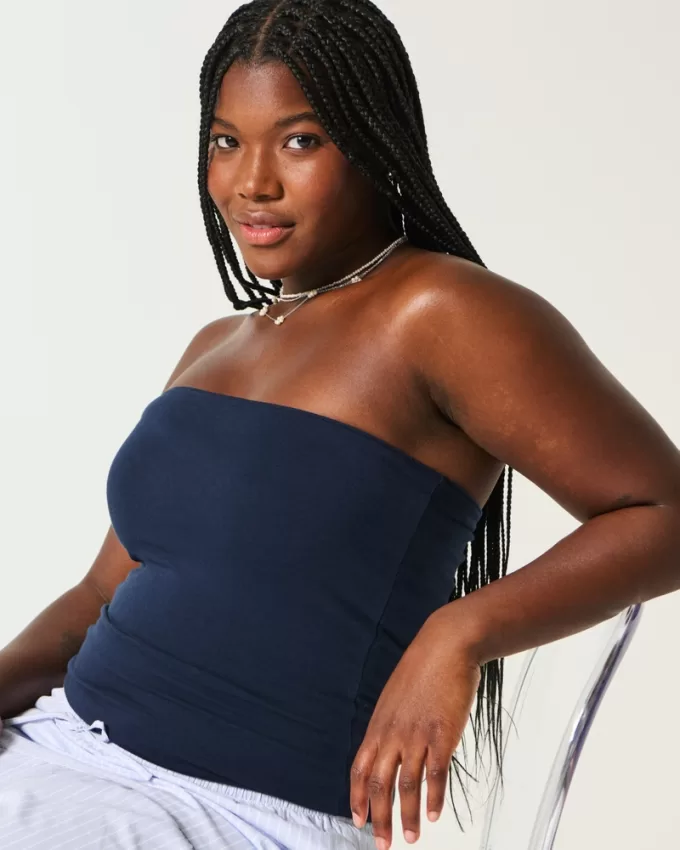 Strapless Reversible Foldover Tube Top,Strapless Reversible Foldover Tube Top