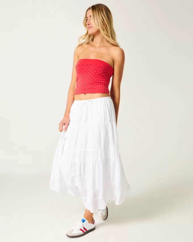 Strapless Reversible Foldover Tube Top,Strapless Reversible Foldover Tube Top