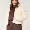 Sweater-Knit Mini Puffer Jacket,Sweater-Knit Mini Puffer Jacket