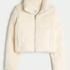 Sweater-Knit Mini Puffer Jacket,Sweater-Knit Mini Puffer Jacket