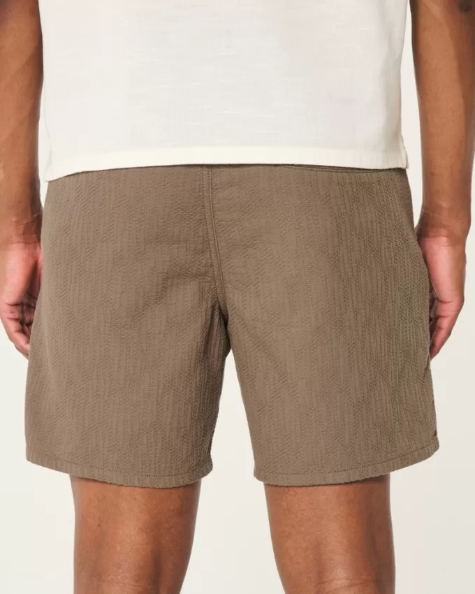 Textured Cotton Pull-On Shorts,Textured Cotton Pull-On Shorts