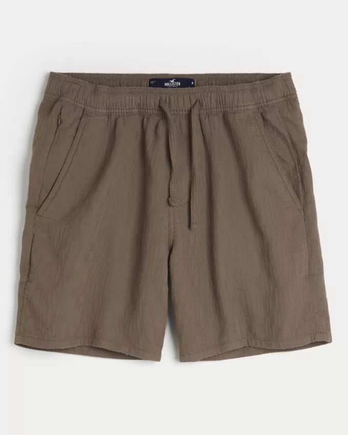 Textured Cotton Pull-On Shorts,Textured Cotton Pull-On Shorts