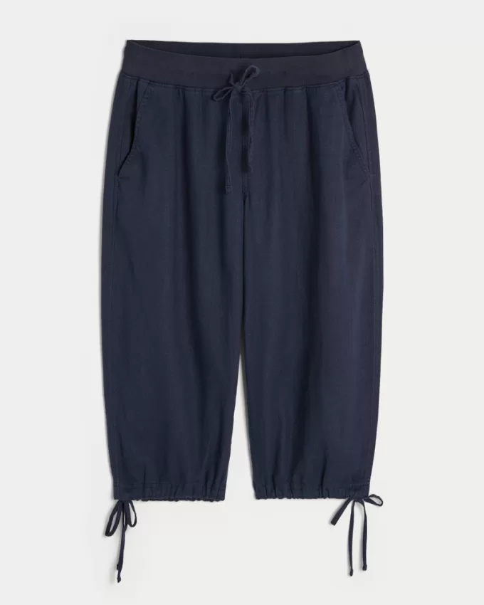 Tie-Hem Capri Pants,Tie-Hem Capri Pants