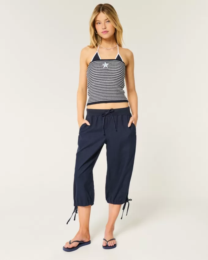Tie-Hem Capri Pants,Tie-Hem Capri Pants