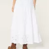 Tiered Eyelet Maxi Skirt,Tiered Eyelet Maxi Skirt