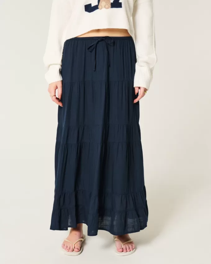 Tiered Maxi Skirt,Tiered Maxi Skirt